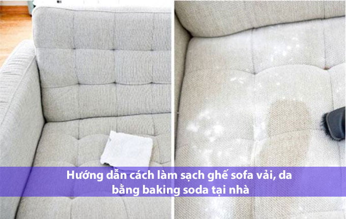 Cách làm sạch ghế sofa vải bằng baking soda